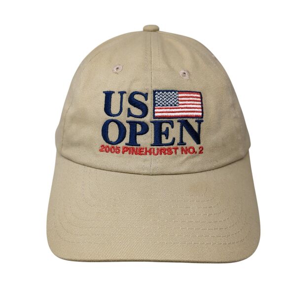 US Open 2005 Pinehurst No. 2 USGA Member Slideback Hat Tan OS Adjustable 6 Panel - Picture 1 of 8